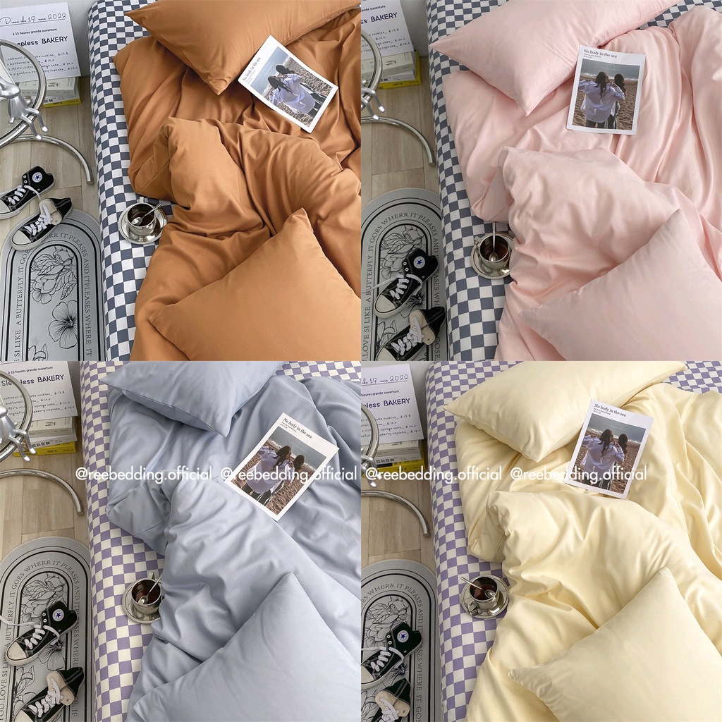 Bộ chăn ga gối Cotton TC REE Bedding Ga Caro đủ size giường nệm