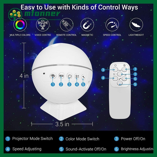 Đèn Led Chiếu Trần Nhà 3 Trong 1 Tạo Hiệu Ứng Bầu Trời Sao Điều Khiển Bằng Giọng Nói 40 Chế Độ Tiện Dụng