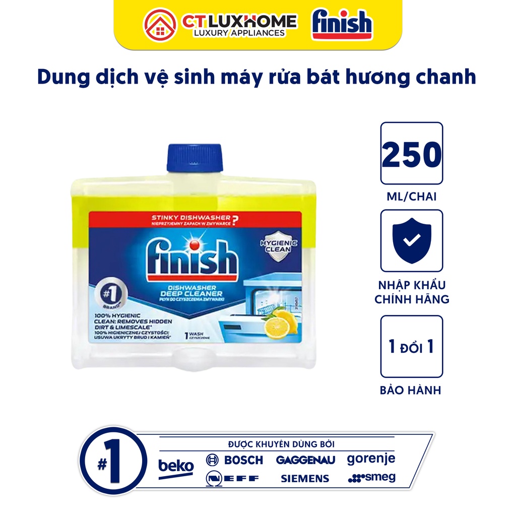 Dung dịch vệ sinh máy rửa bát Finish hương chanh 250ml