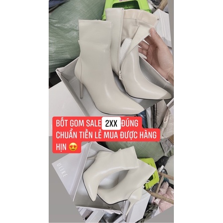 Bốt da pu 2 màu đế 7 phân kèm ảnh thật