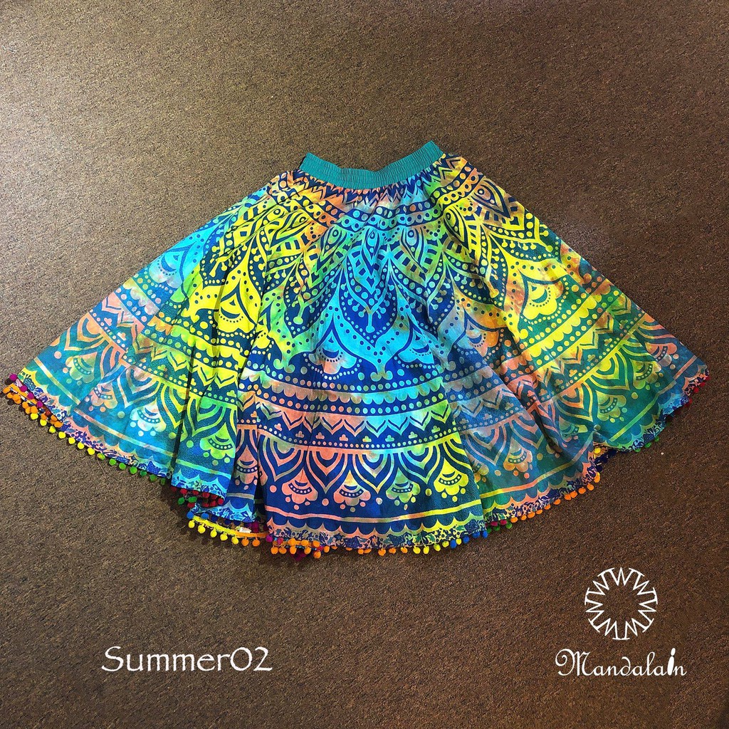 Chân váy xoè 360 độ nhập khẩu Ấn Độ 100% vải cotton thô hoạ tiết độc đáo | BigBuy360 - bigbuy360.vn