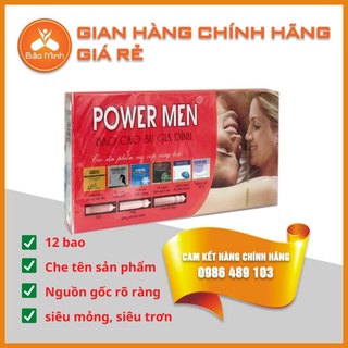 Bao cao su, bao cao su power men, dòng bao gia đình hộp 12 cái