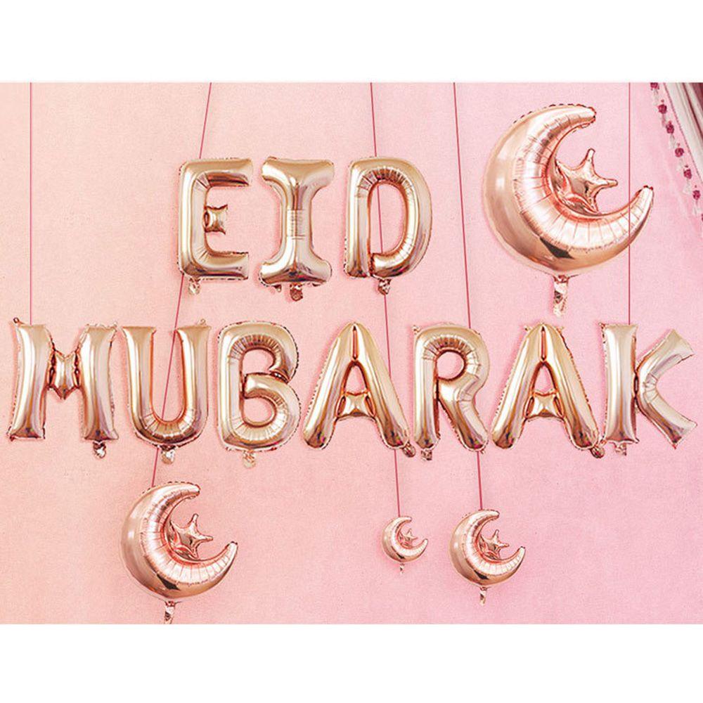 LAKAMIER Bóng Bay MàU BạC HọA TiếT Eid Mubarak 2022 Trang Trí TiệC