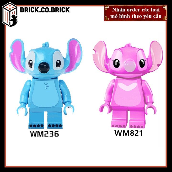 WM236 WM821 - Đồ chơi lắp ráp minifigure và non lego mô hình lắp ráp Nhân vật Disney Stitch và Angel