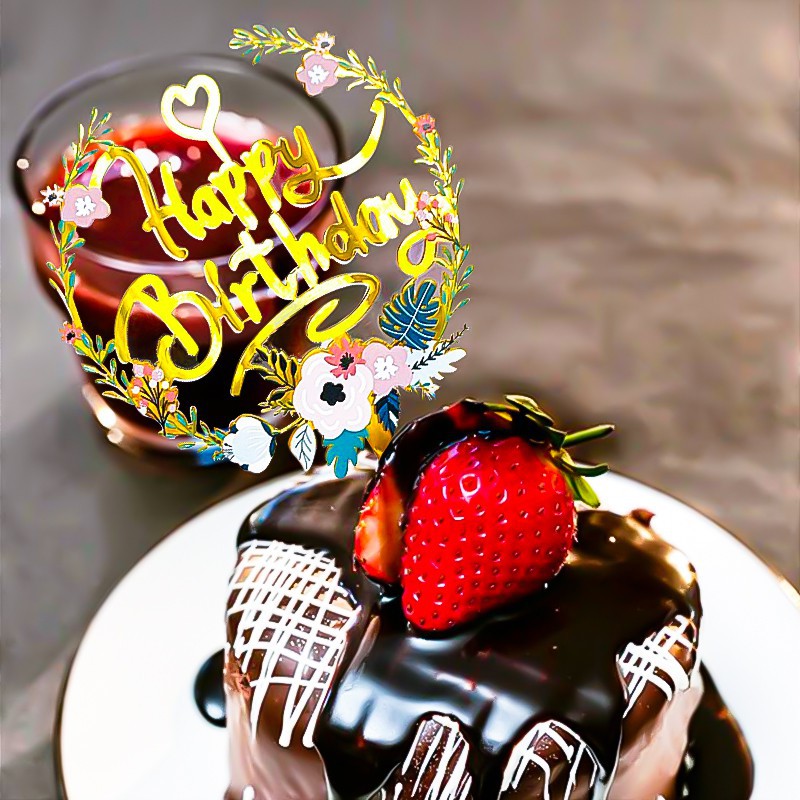 Phụ kiện cắm trang trí bánh kem bằng acrylic hình hoa dành cho tiệc cưới/ sinh nhật