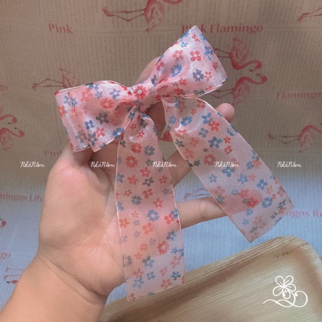 KẸP TÓC NƠ HOA XINH XẮN HANMADE - [ Nhà Nấm handmade ]