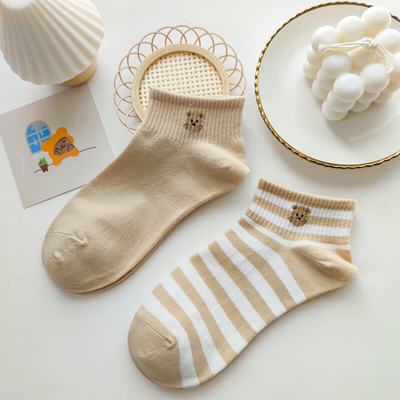 Tất nữ cổ ngắn cute dễ thương set 5 đôi vớ nữ phong cách Hàn Quốc CAMILA T19