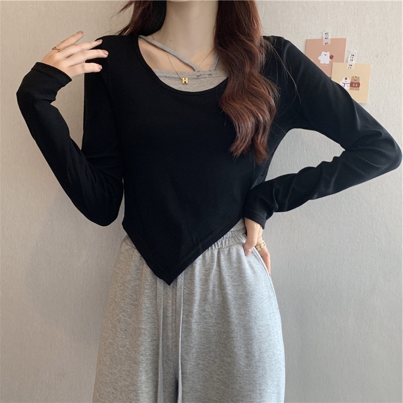 SUXI Áo Thun Dài Tay Màu Sắc Thời Trang Mùa Hè Cho Nữ