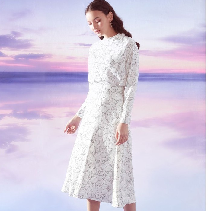 [Hiệu Elise] Chân váy trắng họa tiết Elise