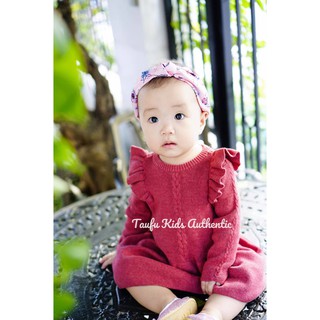 Váy len dày đỏ trơn bé gái HM Auth Size 6m đến 4Y