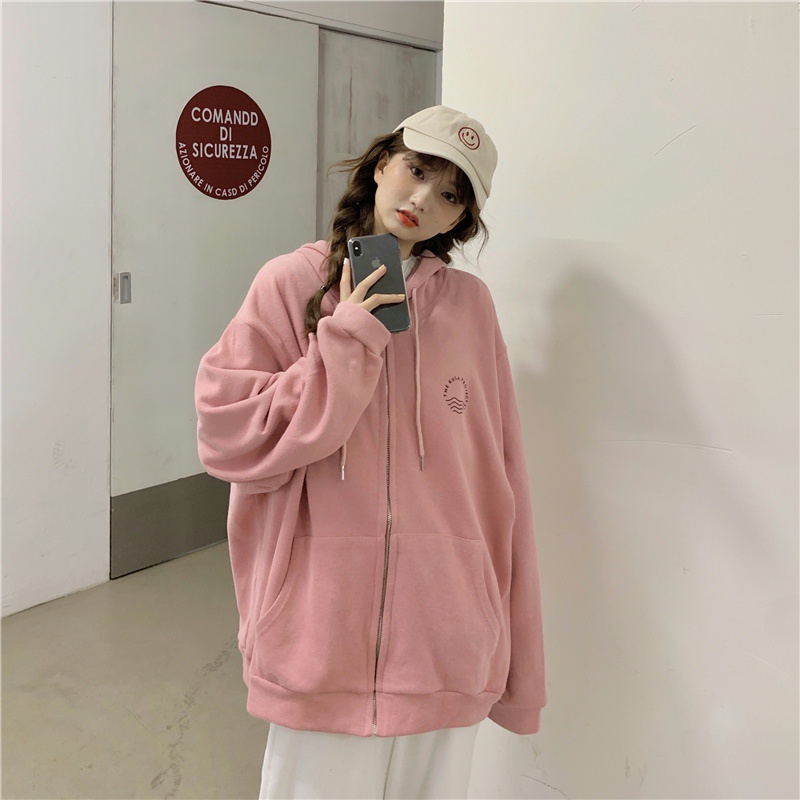 Áo khoác SUXI mỏng tay dài có nón màu sắc đơn giản thời trang xuân thu cho nữ