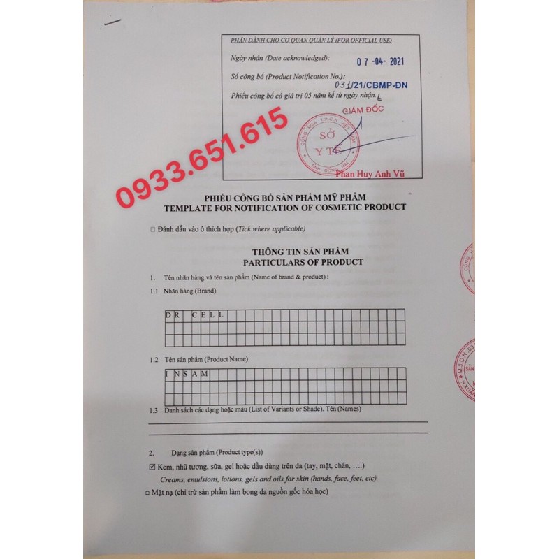 Cao Nám Insam DR CELL 20g