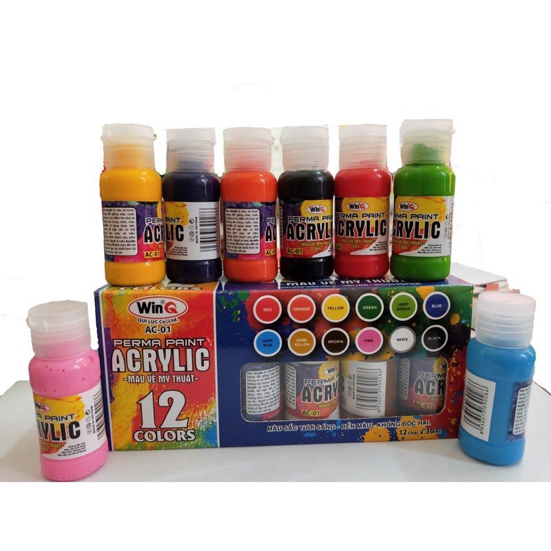 MÀU ACRYLIC PERMA PAINT AC-01 30ML 12 MÀU WINQ-VIETNAM