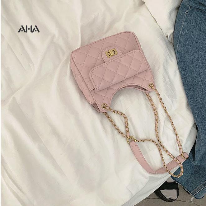 Túi xách AHA official cỡ nhỏ phối dây xích thời trang dành cho nữ