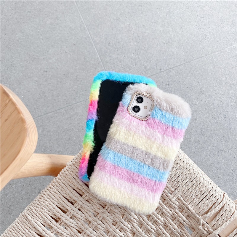 Ốp điện thoại mềm phối lông nhiều màu dễ thương cho Samsung A10 A30 A40 A20 A50 A60 M40 A70 A80 A90 A20E A9S A8 A9 stra A30S A70S
