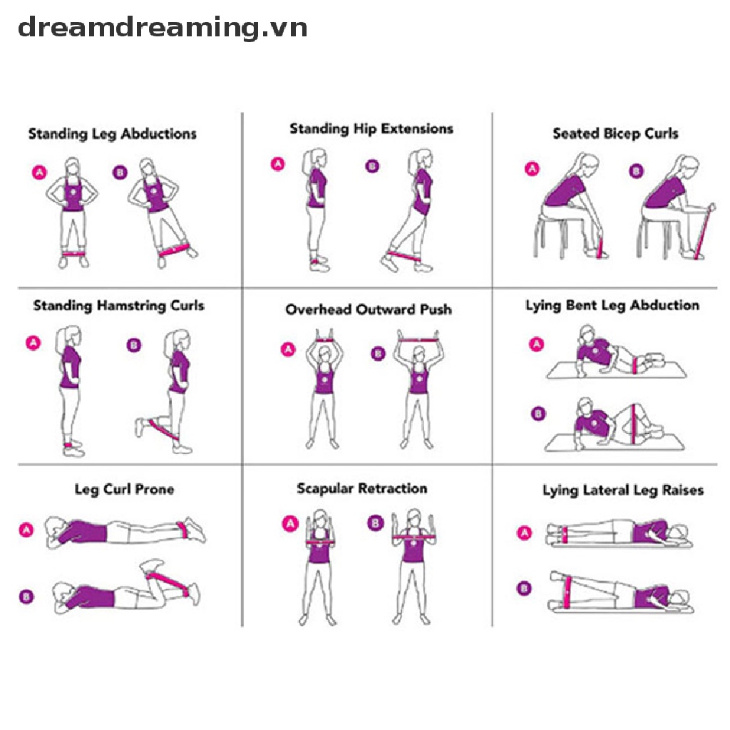 Dây Đai Kháng Lực Co Giãn Hỗ Trợ Tập gym / yoga