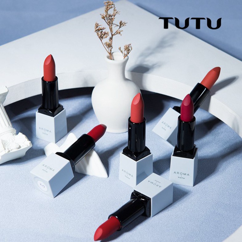 Son Thỏi Siêu Lì Mịn Môi TUTU AROMA Little Blue Lipstick 5333 - Thỏi Vuông