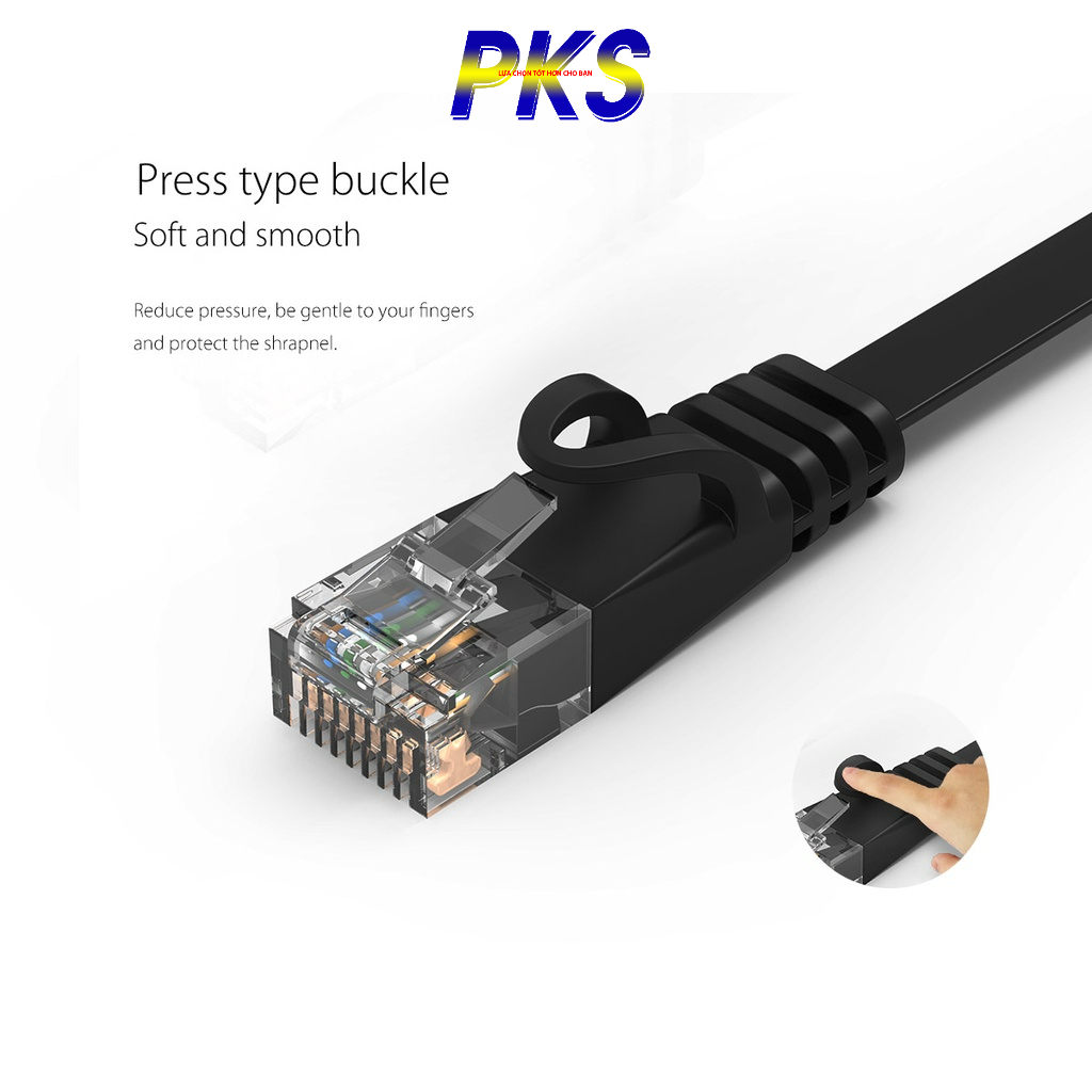 Cáp Mạng CAT 6 1000Mbps Dây DẸT Bấm Sẵn dài 20m 30m Chính Hãng Orico PUG-C6B