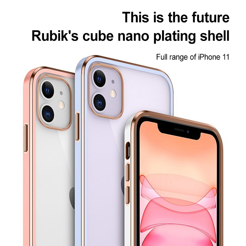Ốp Silicon Trong Suốt Viền Màu Cho13 Pro max 11 Pro Max 7 8 Plus X Xs Max Se 2020