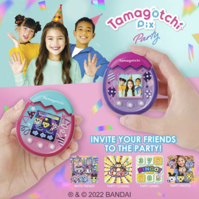 Máy nuôi thú ảo Tamagotchi PIX Party , Floral , ON Bandai