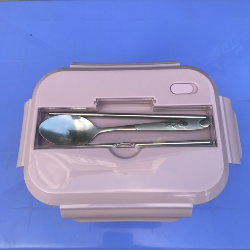Hộp Cơm thủy tinh 3 Ngăn Kèm Đũa Thìa Inox - Giao Màu Ngẫu Nhiên | BigBuy360 - bigbuy360.vn