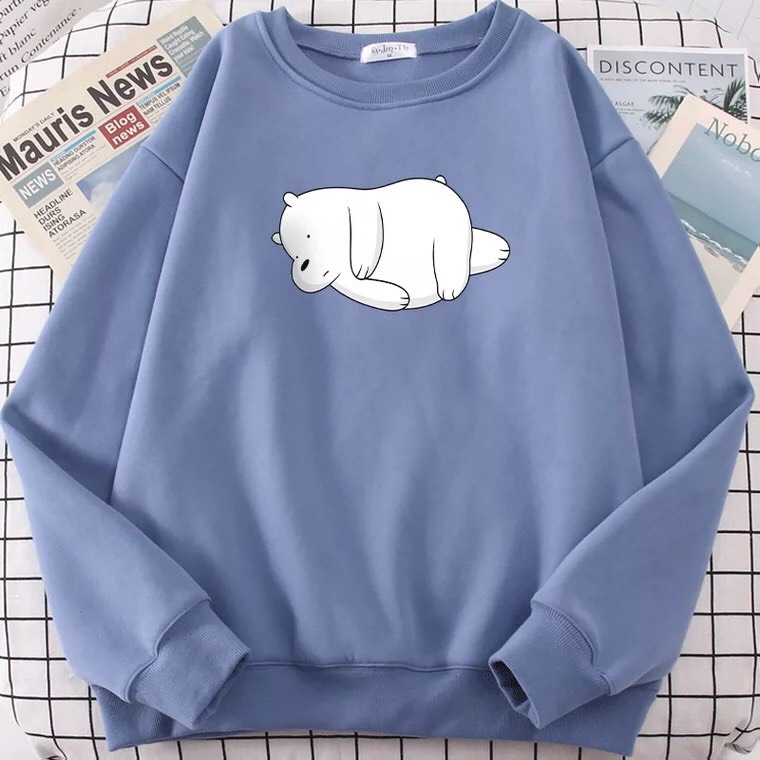 Áo Nỉ Gấu nằm nghiêng đầu, Áo nỉ Unisex from rộng, Chất nỉ ấm mặc không xù, thiết kế phong cách - MODY