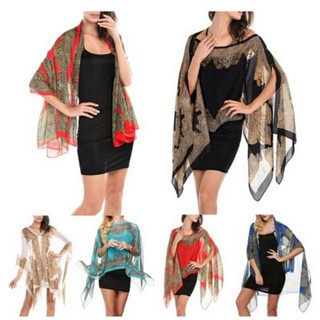 Khăn choàng voan đi biển đính cúc