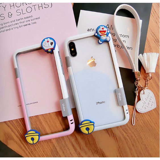 (Hàng nhập) Ốp viền IPhone tản nhiệt nhựa dẻo TPU hình Doraemon, Cá voi 5/5s/6/6s/6plus/6s plus/7/8/7plus/8plus/x/xs/xs