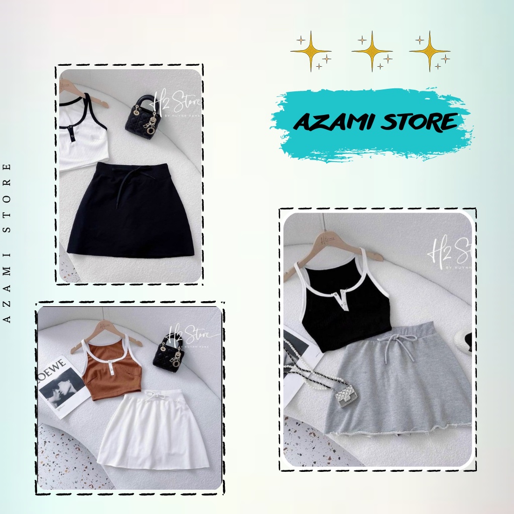 Chân Váy Chữ A Chất Liệu Thun Da Cá Co Giãn Nhẹ Kèm Thun Mềm Mại Dễ Mặc Azami Store AZ52