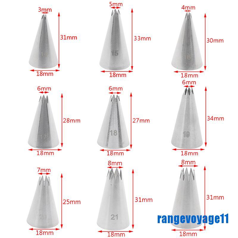 Bộ 9 Cây Kem Trang Trí Bánh Bằng Kim Loại