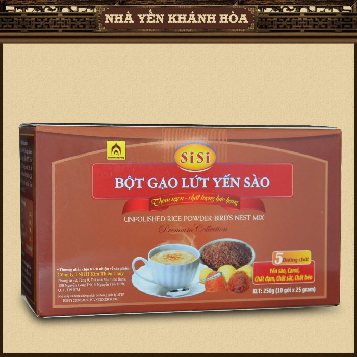 Bột gạo lứt yến sào SiSi Yến Sào Khánh Hòa hộp 250g Hộp 10 Gói Hàng Yến Sào Y083 | BigBuy360 - bigbuy360.vn