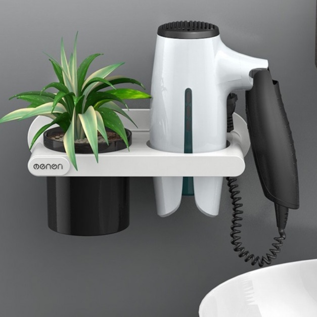 Giá Treo Máy Sấy Tóc Treo Nhà Tắm Dán Tường, Kệ Nhà Tắm Nhựa ABS OENON Cao Cấp