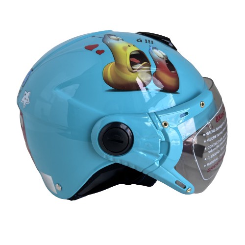 Mũ bảo hiểm trẻ em có kính BKtec - BK14 Larva - Dành cho bé từ 5 đến 10 tuổi, bé nặng dưới 30kg - Vòng đầu từ 52-54cm