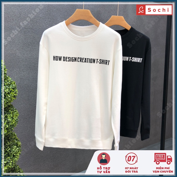 Áo thu đông nam tay dài, áo nỉ sweater giữ nhiệt mềm mịn ôm người in Make mã SW6.23