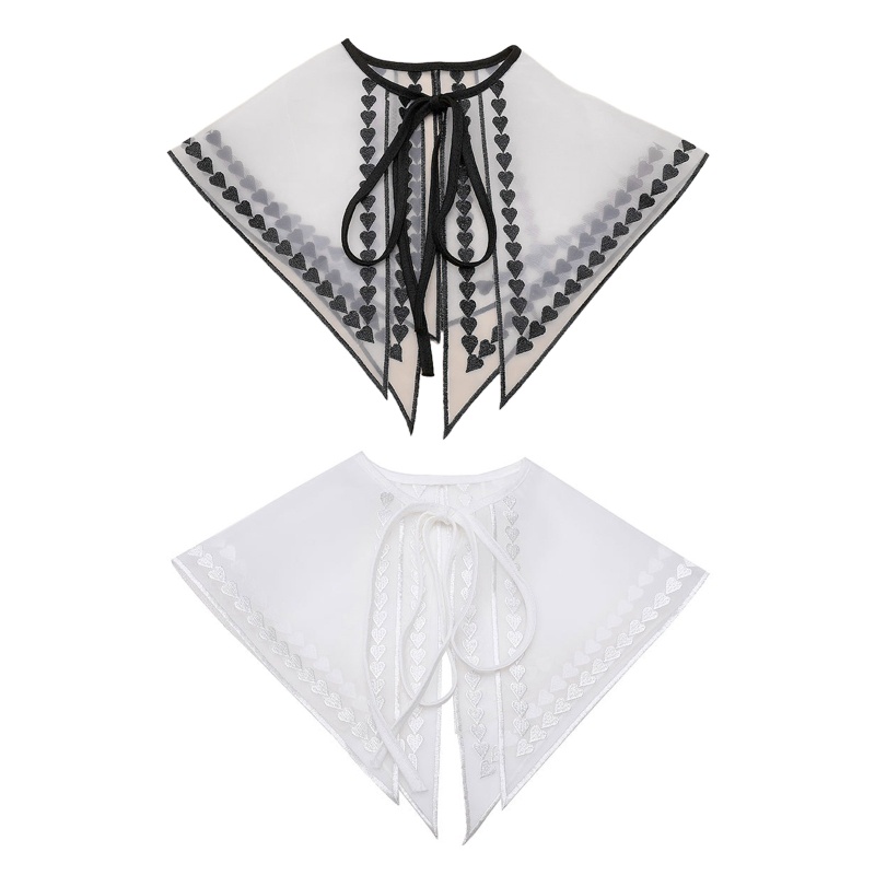 Cổ Áo Giả Thêu Hình Trái Tim Dễ Thương Trang Trí