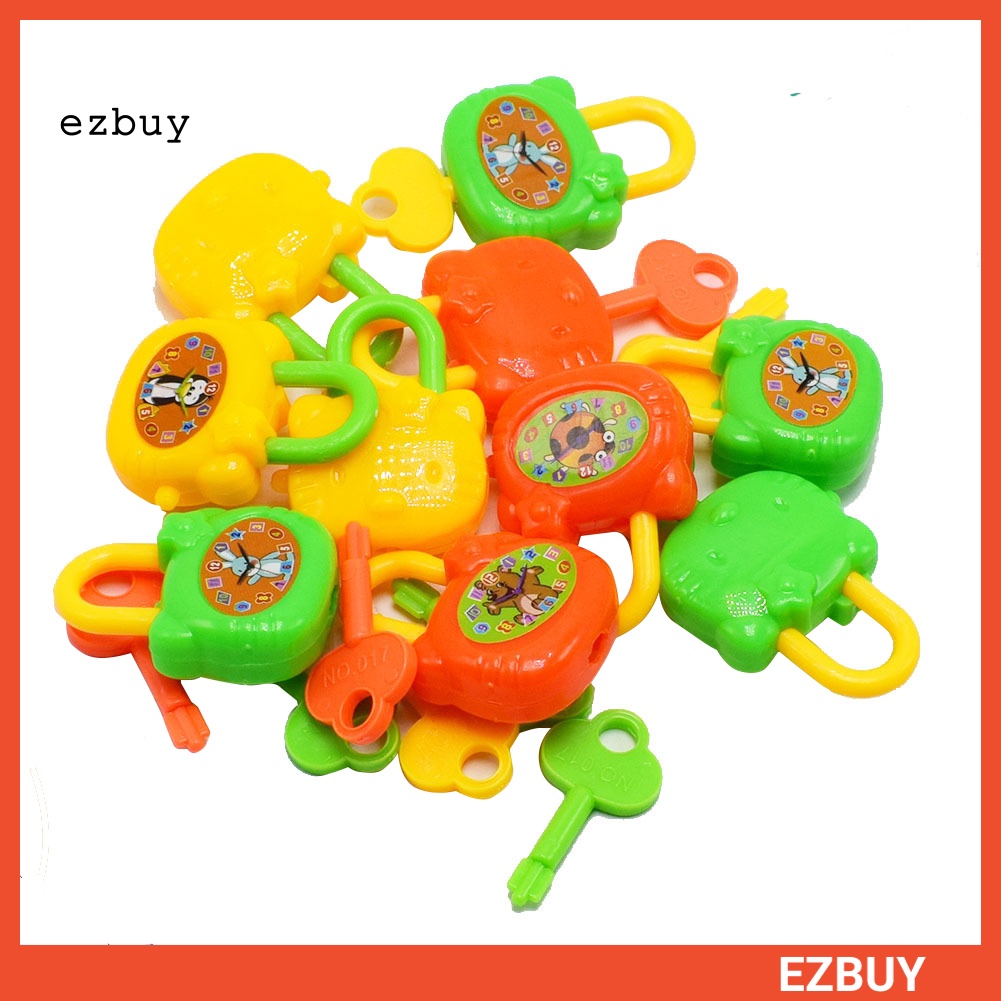 Set 5 Ổ Khóa Nhựa Mini Nhiều Màu Sắc Kèm Chìa Khóa Giáo Dục Sớm Cho Bé