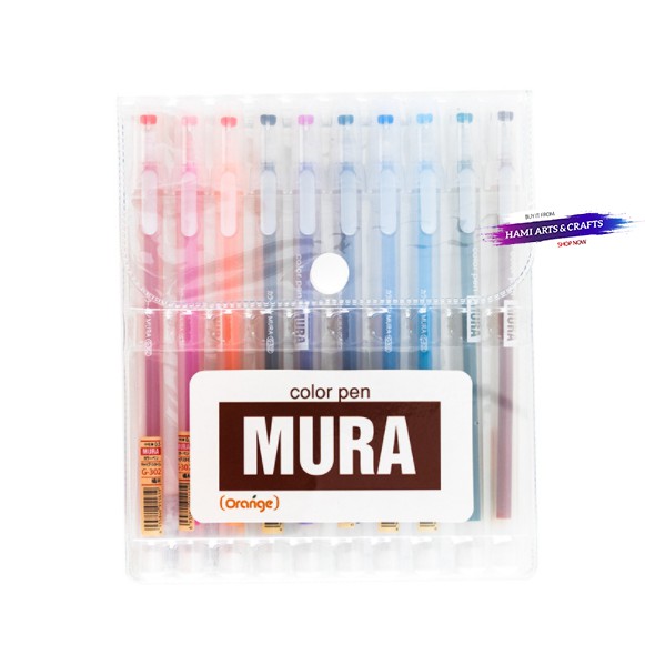 Bút gel màu MURA bộ 6/10 màu ngòi 0.5mm