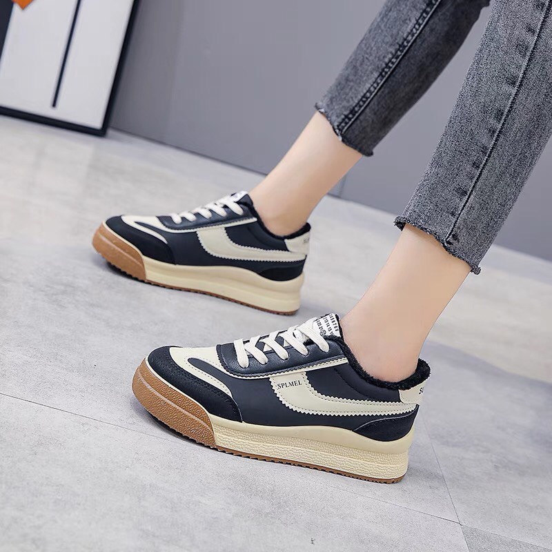 Giầy thể thao nữ da lộn SIMPLE mix mầu siêu tinh tế