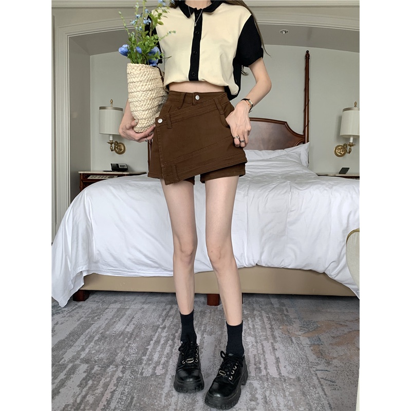 Quần Short jeans Lưng Cao Phong Cách retro Quyến Rũ Cho Nữ