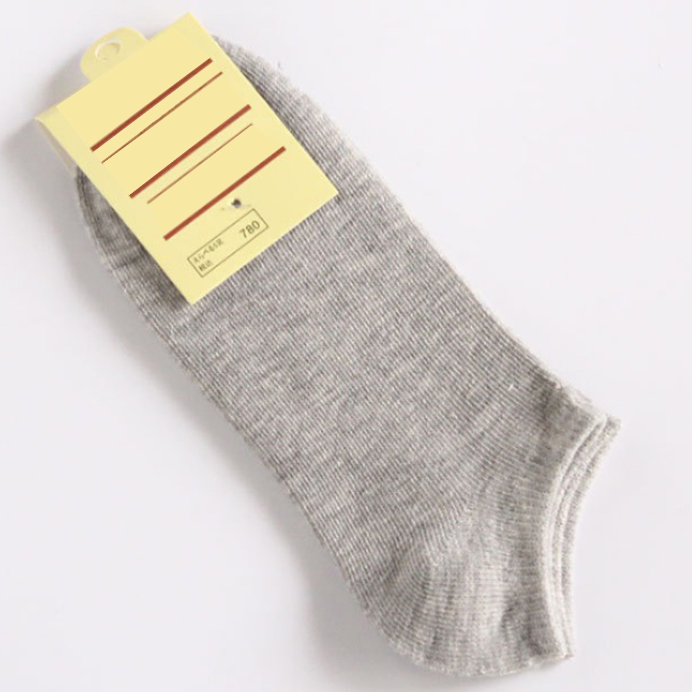 Tất Cotton Cổ Ngắn Màu Trơn Co Giãn Thoáng Khí Thời Trang Cho Nữ