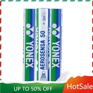 cầu lông YY_Badminton Shuttlecock AS50 Badminton Balls 12pcs Goose Feather Steady