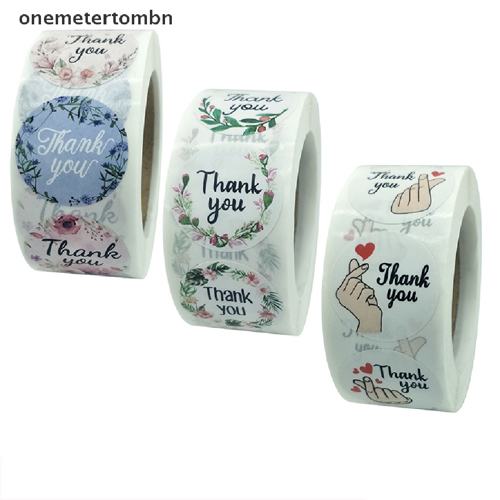 Cuộn 500 miếng dán chữ thank you trang trí xinh xắn