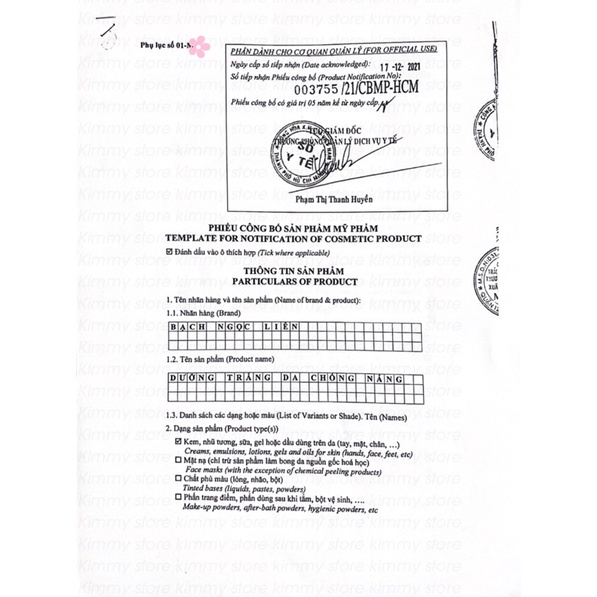 Kem Face Bạch Ngoc Liên chuyên mờ nám, tàn nhang