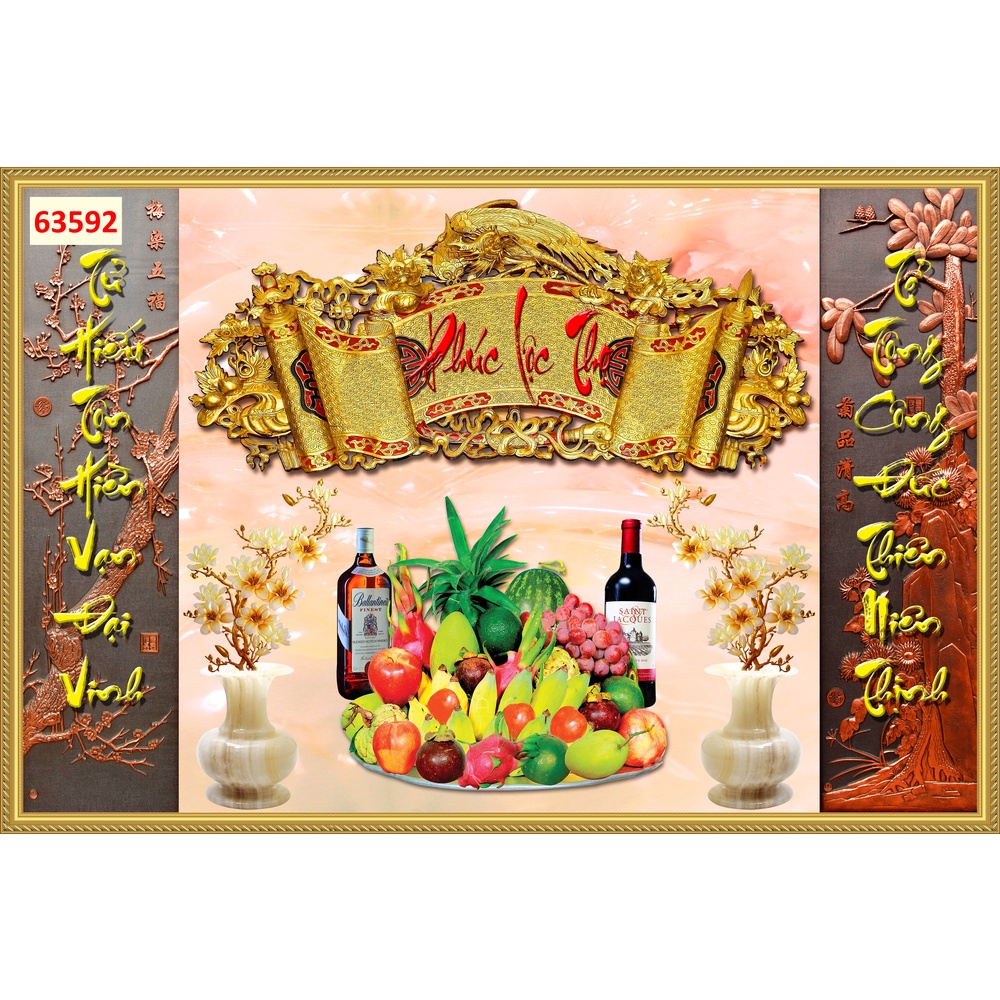 Tranh phòng thờ, bàn thợ in theo mọi kích thước yêu cầu