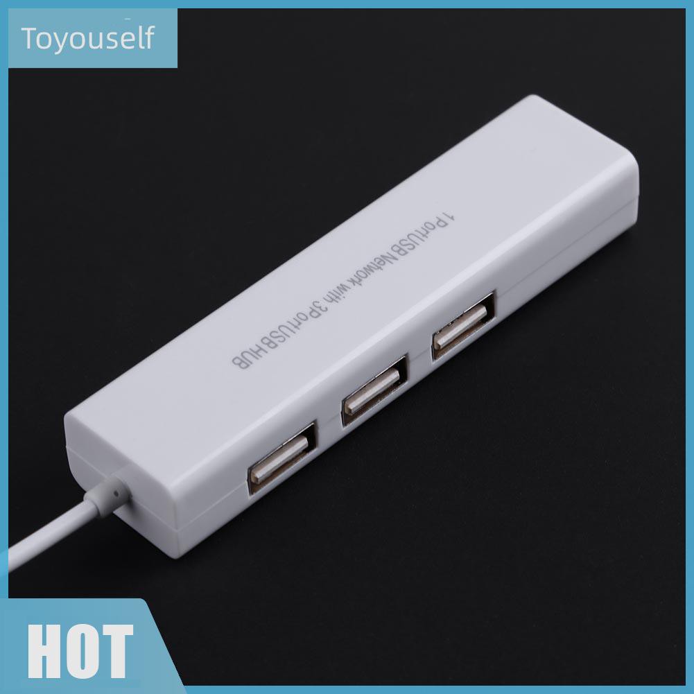 Bộ Chia 3 Cổng Usb 2.0 Hub 10 / 100mb Micro Usb Sang Rj45 Lan