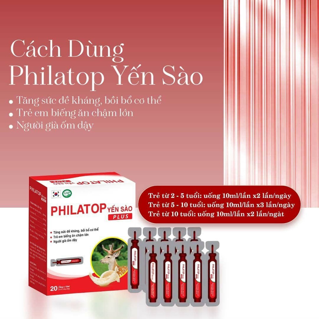 Philatop Yến Sào Plus (Hộp 20ống),tăng Đề Kháng