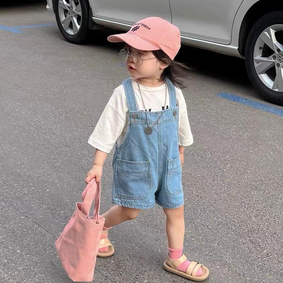 Yếm jean hai túi đắp đáng yêu cho bé trai, bé gái