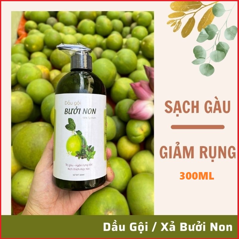Dầu Gội Bưởi Non Handmade giúp Giảm Gàu, Nấm, Ngứa, Rụng Tóc 300ml - 100% Từ Thiên Nhiên - xa_bong_organic