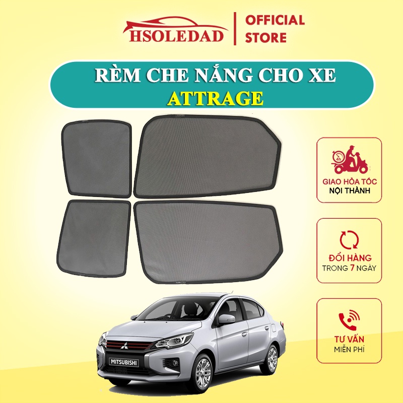 Rèm che nắng nam châm cho xe Mitsubishi Attrage, bộ 4 tấm cho 4 cửa, hàng loại 1 cao cấp nhất, vừa khít kính