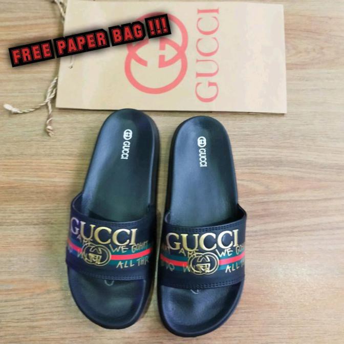 Giày Sandal Gucci Màu Đen Dập Nổi 36 Cho Nam Và Nữ
